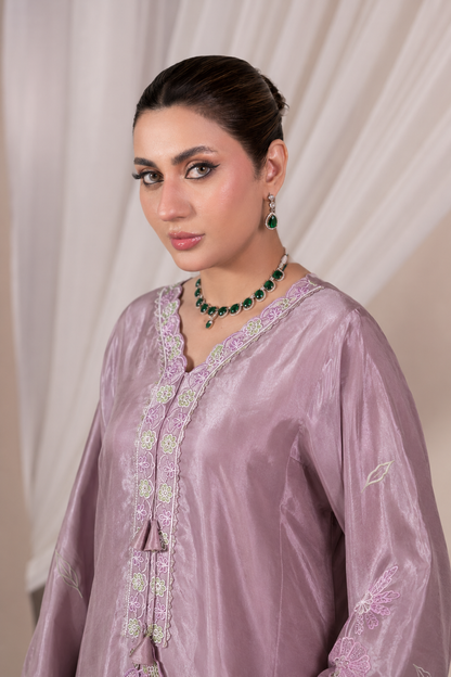 Mauve Blush Luxury Farshi Kaftan Set