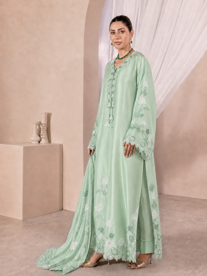 Mint Pearl Luxury Farshi Kaftan Set