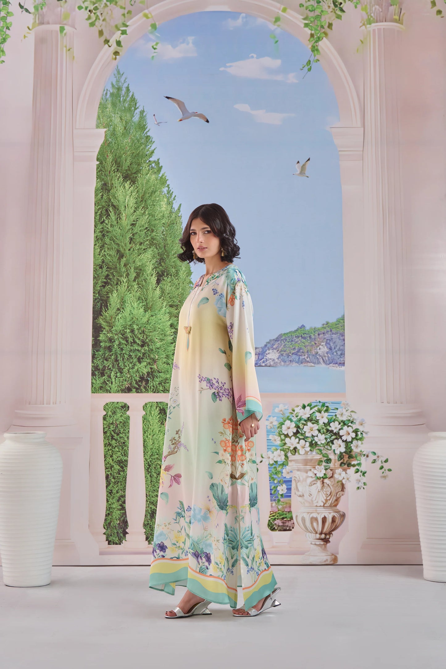 Petal Veil Kaftaan 2 Piece