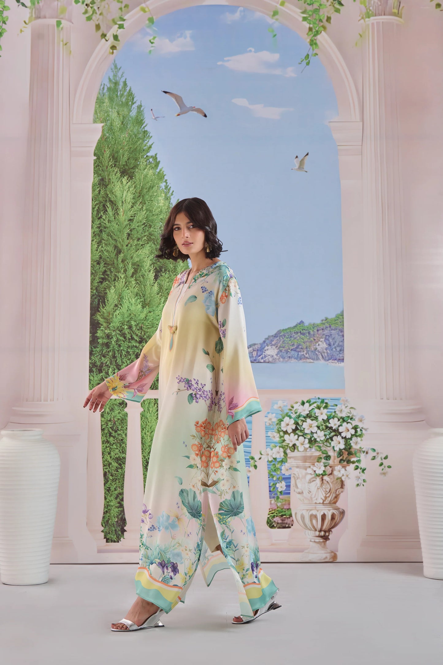 Petal Veil Kaftaan 2 Piece