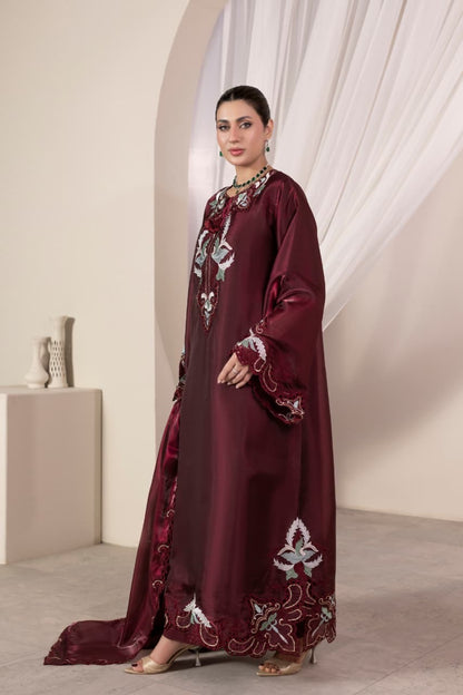 Royal Burgundy Luxury Farshi Kaftan Set
