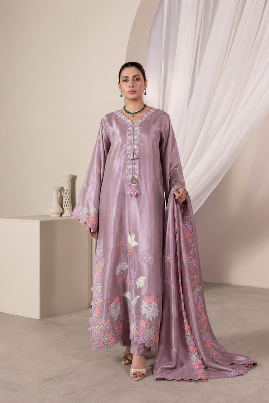 Mauve Blush Luxury Farshi Kaftan Set